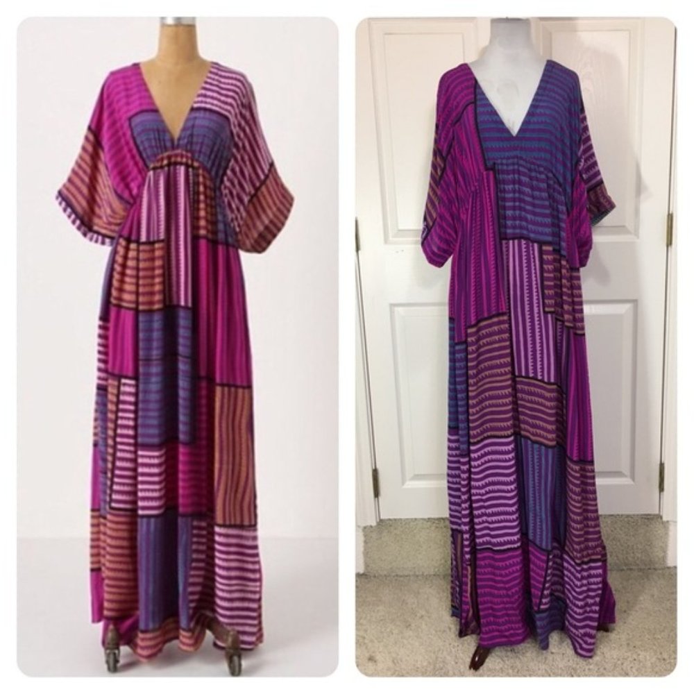 In Search Of Anthropologie Anupamaa Geo Striped Caftan